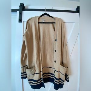Duluth Trading Tan and Navy Cardigan!